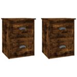 Wall-mounted Bedside Cabinets 2pcs Smoked Oak 41.5x36x53cm
