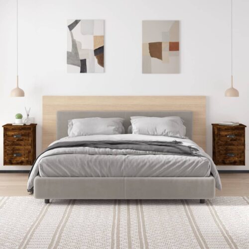 Wall-mounted Bedside Cabinets 2pcs Smoked Oak 41.5x36x53cm - Image 3