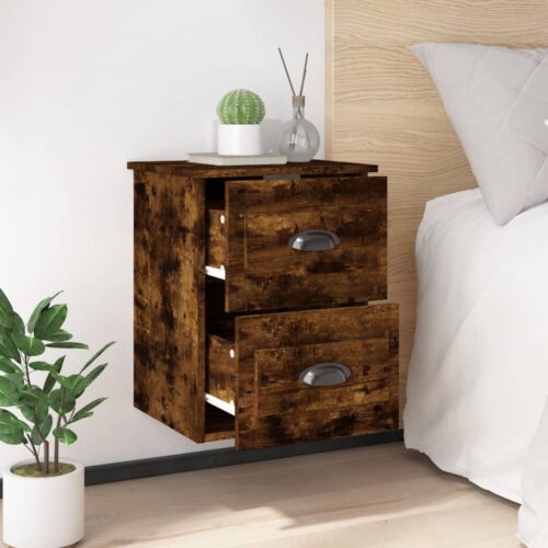Wall-mounted Bedside Cabinets 2pcs Smoked Oak 41.5x36x53cm - Image 4