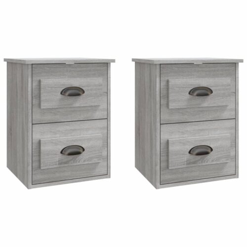 Wall-mounted Bedside Cabinets 2pcs Grey Sonoma 41.5x36x53cm - Image 2