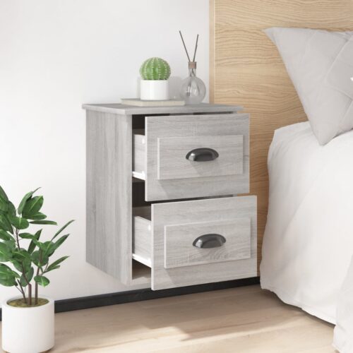 Wall-mounted Bedside Cabinets 2pcs Grey Sonoma 41.5x36x53cm - Image 4