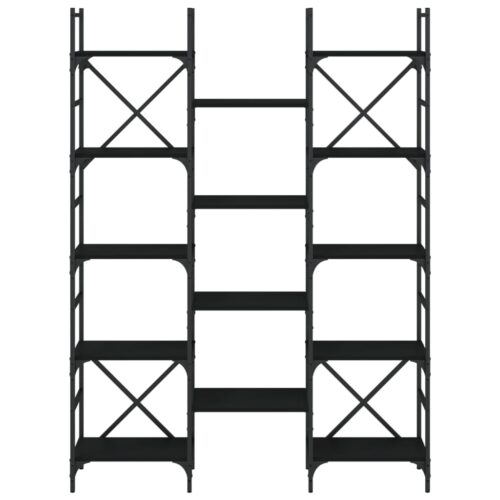 Bookshelf Black 127.5x28.5x172.5cm Engineered Wood - Image 5