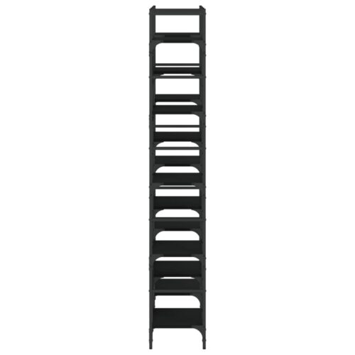 Bookshelf Black 127.5x28.5x172.5cm Engineered Wood - Image 6