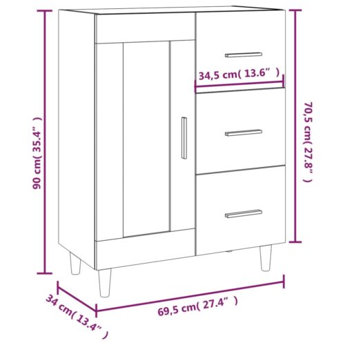 Wooden Buffet Sideboard Cabinet Storage Cupboard Kitchen Hallway Table White - Image 10