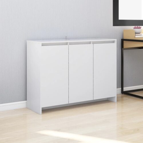Sideboard White 102x33x75cm Engineered Wood - Image 9