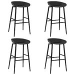 Bar Chairs 4pcs Black