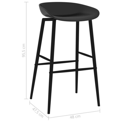 Bar Chairs 4pcs Black - Image 7
