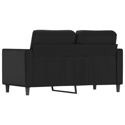 2-Seater Sofa Lounge Couch Futon Chair Modern Fabric Faux Leather Black 120cm - Image 5