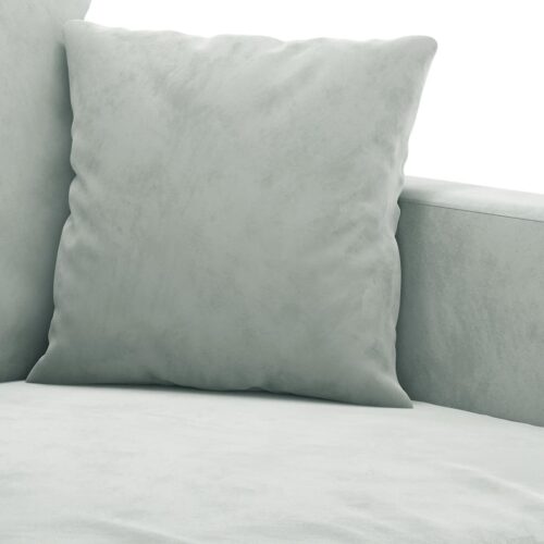 3-Seater Sofa Lounge Couch Armchair Futon Chair Velvet Fabric Light Grey 180cm - Image 6