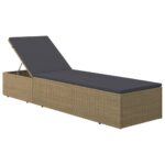 Sun Lounger Poly Rattan Brown Dark Grey