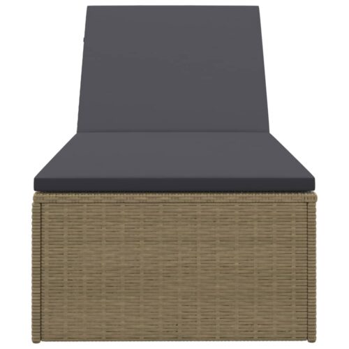 Sun Lounger Poly Rattan Brown Dark Grey - Image 4
