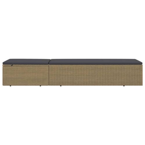Sun Lounger Poly Rattan Brown Dark Grey - Image 5