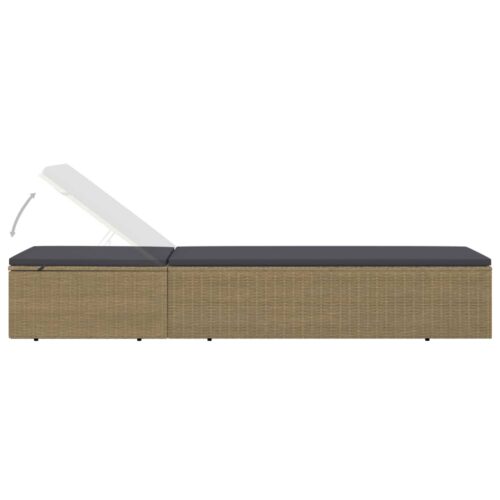 Sun Lounger Poly Rattan Brown Dark Grey - Image 6