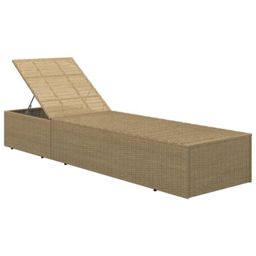 Sun Lounger Poly Rattan Brown Dark Grey - Image 7