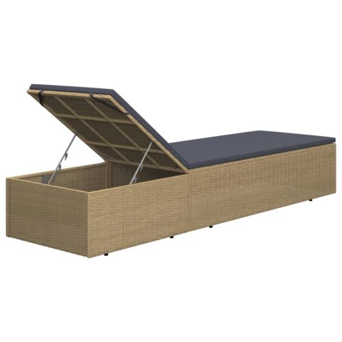 Sun Lounger Poly Rattan Brown Dark Grey - Image 8