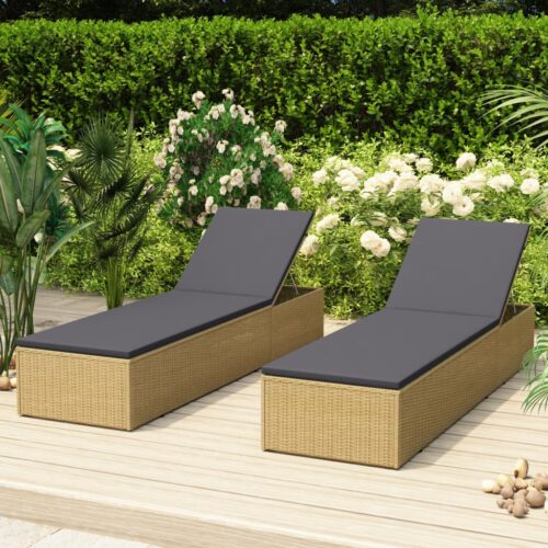 Sun Lounger Poly Rattan Brown Dark Grey - Image 11