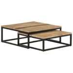 Nesting Coffee Tables 2pcs Solid Mango Wood