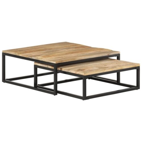 Nesting Coffee Tables 2pcs Solid Mango Wood - Image 7