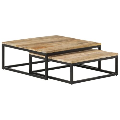 Nesting Coffee Tables 2pcs Solid Mango Wood - Image 8