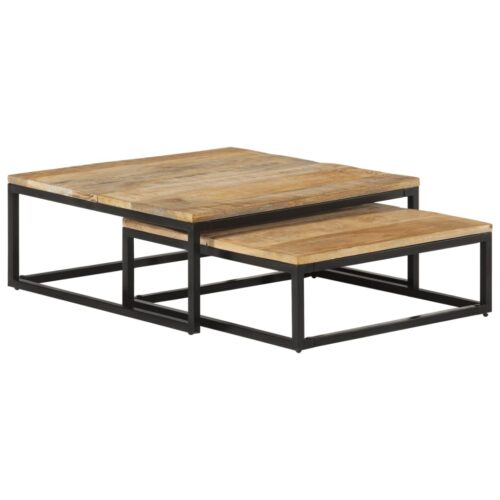 Nesting Coffee Tables 2pcs Solid Mango Wood - Image 10