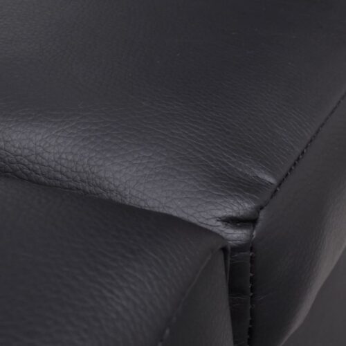 Chaise Longue Black Faux Leather - Image 3