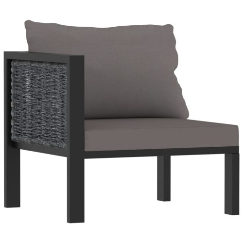 3-Seater Sofa with Cushions Anthracite Poly Rattan Wicker Outdoor Patio Furniture - Image 6