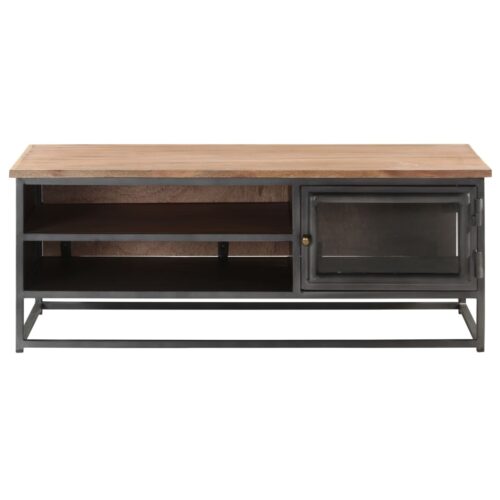 Coffee Table Grey 90x50x35cm Solid Acacia Wood - Image 2