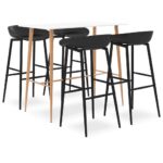5-Piece Bar Set White Black