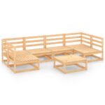 7-Piece Garden Lounge Set Pine Wood Outdoor Patio Furniture