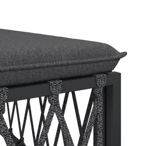 4-Piece Garden Lounge Set with Cushions Anthracite Steel - Image 6
