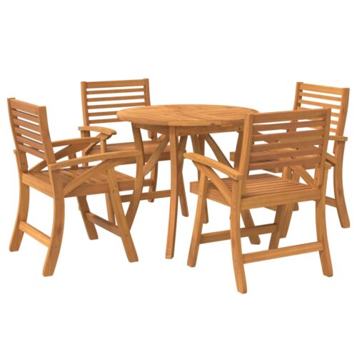 5-Piece Garden Dining Set Wood Timber Outdoor Patio Furniture Acacia - Image 3