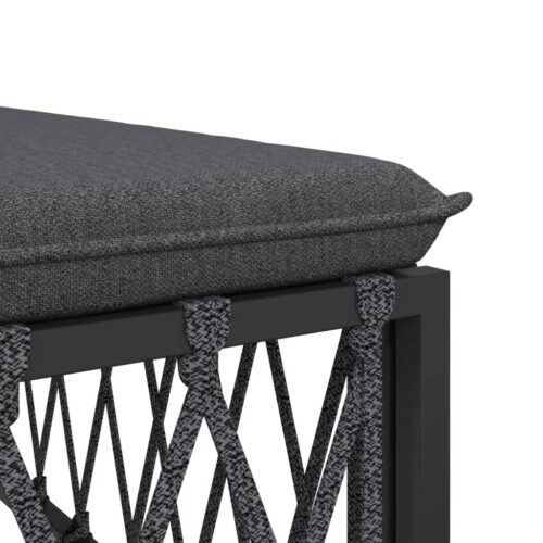 5-Piece Garden Lounge Set with Cushions Anthracite Steel - Image 5
