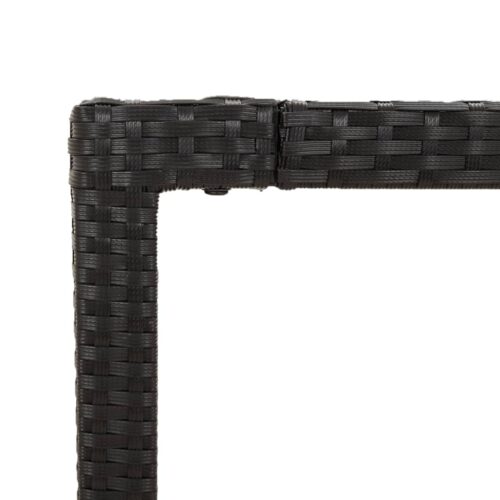 5-Piece Garden Dining Set with Cushions Black Poly Rattan Wicker Outdoor Patio Furniture - Image 7