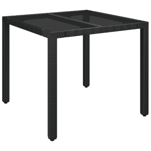 5-Piece Garden Dining Set with Cushions Black Poly Rattan Wicker Outdoor Patio Furniture - Image 8