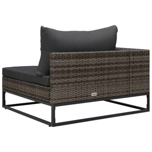 2-Piece Garden Sofa Set with Cushions Poly Rattan Grey - Image 7