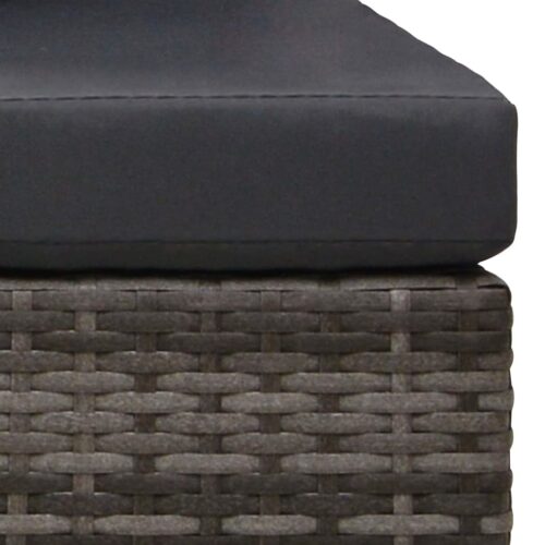 2-Piece Garden Sofa Set with Cushions Poly Rattan Grey - Image 8