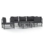 6-Piece Garden Lounge Set Outdoor Patio Sofa Chairs Furniture Anthracite Steel