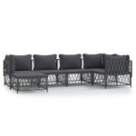 6-Piece Garden Lounge Set with Cushions Anthracite Steel