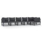 6-Piece Garden Lounge Set with Cushions Anthracite Steel