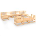 11-Piece Garden Lounge Set Pine Wood Outdoor Patio Furniture