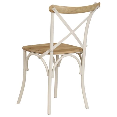 Cross Chairs 6pcs White Solid Mango Wood - Image 5
