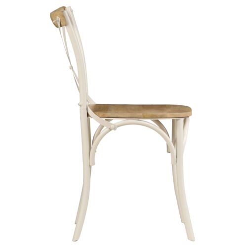 Cross Chairs 6pcs White Solid Mango Wood - Image 6