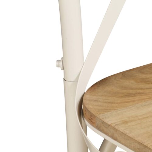 Cross Chairs 6pcs White Solid Mango Wood - Image 8