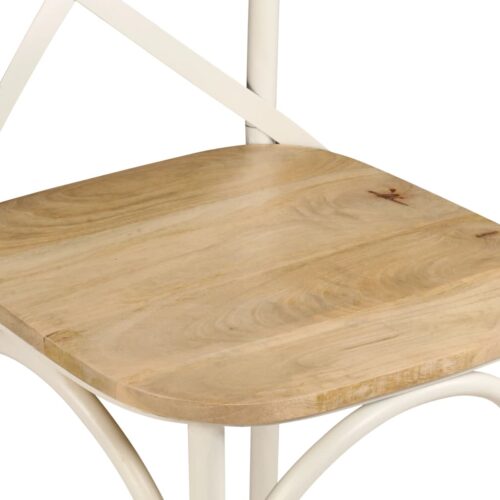 Cross Chairs 6pcs White Solid Mango Wood - Image 10