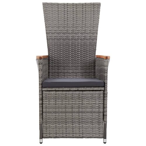 7-Piece Garden Dining Set with Cushions Grey Outdoor Patio Lounge Furniture - Image 4