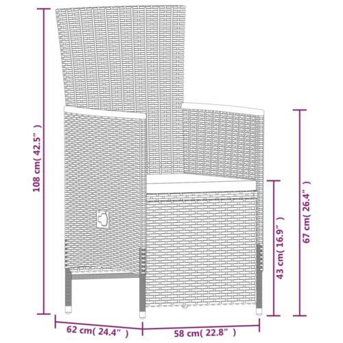 7-Piece Garden Dining Set with Cushions Grey Outdoor Patio Lounge Furniture - Image 9