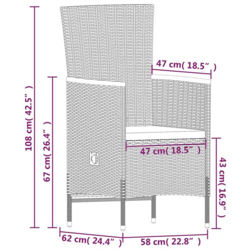 7-Piece Garden Dining Set with Cushions Grey Outdoor Patio Lounge Furniture - Image 10