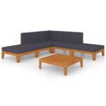 7-Piece Garden Lounge Set with Cushions Acacia Wood Timber Outdoor Patio Furniture
