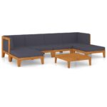 7-Piece Garden Lounge Set with Cushions Acacia Wood Timber Outdoor Patio Furniture