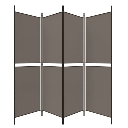 4-Panel Room Divider Folding Privacy Screen Stand Anthracite 200x220cm Fabric - Image 5